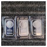LB 3Pc Bars Silver 3 OZ total Silver