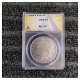LB Morgan Dollar 1889 O Silver ANACO AU 53