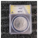 LB Morgan Dollar 1890 Silver ANACO MS 61