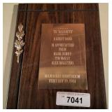 Milwaukee Auditorium Plaque Nazareth Award