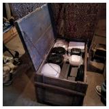 1 wood antique chest storage box