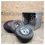 P3 3pc Wheelbarrow wheels, Pair of cart wheels, me