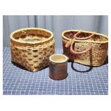 Q2 3pc Pottery, Baskets,