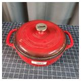 L2 lodge Dutch Oven enamel coated red
