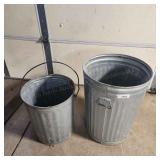 YD 2pc Galvanized trash cans