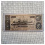 LB Confederate 20 Dollars 1864 authenticated