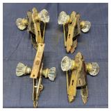 T4 4Pc Glass knobs Lock sets vintage