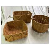3pc Longaberger 1993-1994 Baskets