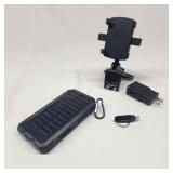 T6 4pc Dash Mount, Solar charger, Samsung charger,