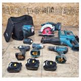 R3 6pc+ Makita Tools 18v Drill, impact, Recipro sa