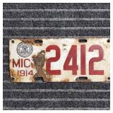 MC Michigan License plate 1914