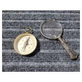 L3 2pc Magnifying Glass Sterling Silver Compass