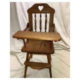solid oak Doll high-chair