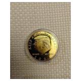 LB merdallion donald trump 2024 gold tone