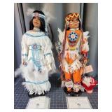 M3 2pc Traditions Porcelain Dolls Indian