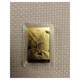 LB ccommerative Lady  liberty bar gold tone