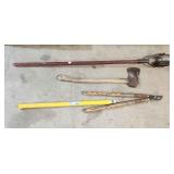 YD 4pc Axe, Sidewalk edger, Axe handle,