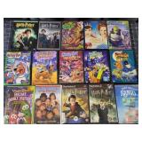 L6 15pc Scooby Doo Harry Potter DVDs, PS2 Games