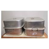 A 2 Mirro Roaster with Lids 17.25x 21.5x 8.5in wit