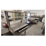 A Stainless Steel Work cent with upper and lower s