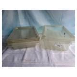 G Rubbermaid Clear Bus Tubs with lids
