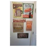 B 6 Food and Beverage Signs Metal Reproduction Sig