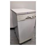 A Danby Portable Dishwasher 110 Volt on casters