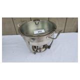 D 10 in Round Chafer With 2 Inserts, 1 burner and