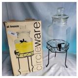G Glass Drink Dispenser with metal stand