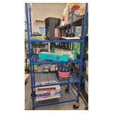 B Adjustable Rolling Shelf Blue Finish 2ftx3ftx78i