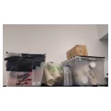 B Disposable Cups 2 Large Totes and 1 Large Variou