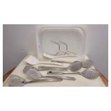 A 10pc 12x16 Bus Tub 3 Stainless Spatulas 3 Stainl