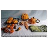 G Ceramic Pumpkin Serving Bowls Tea pot