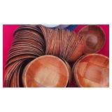 F Wood Look Salad Bowls