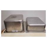 A 2pc Stainless Steel Hotel Food Insert Pans 10in