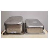 A 2pc Stainless Steel Hotel Food Insert Pans 10in