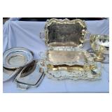 E Silver Color Serving Trays Round Chafing Pans
