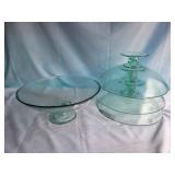 G 4pc Glass Punch Bowl Pedistal Bowl