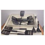 A Cambro 12x18x3.5in Food c 15 Spatulas (frying pa