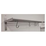 A 48in Stainless Steel Rest With 6 pot hangers