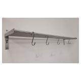 A 48in Stainless Steel Rest With 4 pot hangers