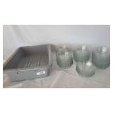 F 6inch Glass Salad Bowls and bus tub