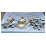 Round Chafers with lids some with handles