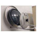 A Stainless Steel Wall Moun With 3 lids (10.5in, 1