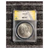 LB Morgan Dollar 1881 O Silver Graded MS63 ANACS