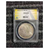 LB Morgan Dollar 1904 O Silver Graded MS 64 ANACS