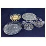 I2 4Pc Candle holders Fostoria Plates ashtray