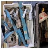 J3 trowels, knee pads, joist hangers, roof jacks