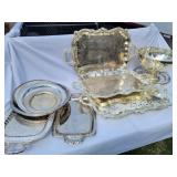Silver Color Serving Trays Round Chafing Pans