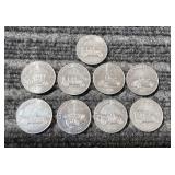 LB 9 pcs antique car coin standard eletric aluname